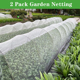 2 Pack 10X43FT Garden Netting for Raised Beds, Ultra Fine Insect Netting for Vegetable Flowers Fruits Greenhouse Crops, Garden Mesh Plant Cover Row Cover Barrier Protection Net for Birds