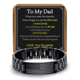 VULETO Gift Bracelet for Dad from Daughter, To My Dad Bracelet Stainless Steel American Flag Bracelet Birthday Fathers Valentines Jewelry Gifts Idea Presents for Daddy Father Papa Him Best Ever