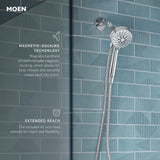 Moen Engage Magnetix Shower Head with Handheld Sprayer, 6 Spray Functions, Spot Resist Brushed Nickel, 26100EPSRN