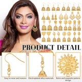 Nosiny 16 Pairs Jhumka Indian Earrings for Women Bell Dangle,Gold