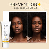 IMAGE Skincare, PREVENTION+ Clear Solar Gel SPF 30 Sunscreen, Broad Spectrum, Transparent Weightless Finish and No White Cast, Perfect Travel Size, 1.5 oz