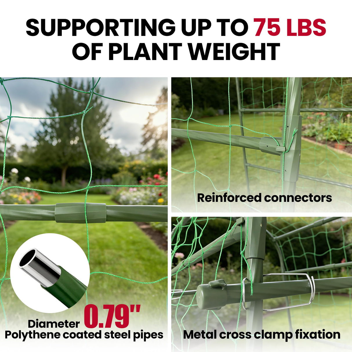 Garden Arch Trellis for Climbing Plants Outdoor, 7 Ft Tall Cucumber Trellis