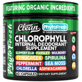Clean Nutra Chlorophyll Capsules Supplement Internal Deodorant Peppermint, Sea Moss, Parsley, Chlorella, Spirulina, Slippery Elm, Ashwagandha, PhytoFresh Greens Detox Pills