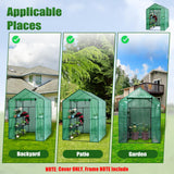 Walk-in Greenhouse Replacement Cover with Roll-Up Zipper Door, 56×56×76 inch PE Greenhouse Cover Protect Outdoor Gardening Plants from Cold Frost，Waterproof and UV Resistant(Frame Not Include)