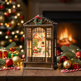 Christmas Snow Globe Swirling Glittering Snowman Choir Manger Scene, USB Lined/Battery Operated Lighted Water Lantern for Christmas Festival Decoration Gifts