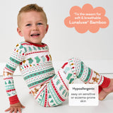 Little Sleepies Two-Piece Kids Christmas Pajamas Set for Boys & Girls, Viscose from Bamboo, Family Matching Christmas PJs, Fair Isle, 5-6