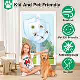 HOFUDON Upgraded Magnetic Screen Door, Heavy Duty Fiberglass Mesh, Quick Close Full Strip Magnets, Door Screen Magnetic Closure for Single Door Size 36 x 80 Inch, Screen Door Size 39 x 82 Inch White