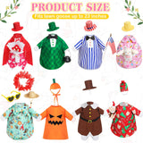 Silicherry 8 Set Seasonal Holiday Goose Outfits Christmas Valentine's Day Summer All Seasons Lawn Porch Goose Clothes Costume for 23" Cement Statue Garden Patio Outdoor Decoration(Boy Style)