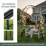 SCENDOR Iron Pergola Arbor Practical, 7.9 Feet High x 4.6 Feet Wide, Assemble Easily for Various Climbing Plant Wedding Garden Arch Bridal Party Decoration Wide Arbor
