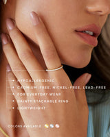 PAVOI 14K Yellow Gold Plated 925 Sterling Silver Stackable CZ Ring
