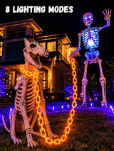 Battery Halloween Chain Lights 10 FT 160 LED Orange Light-Up Plastic Timer