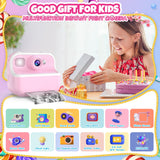 TOZDTO Kids Camera Instant Print,1080P HD Dual Lens Selfie Camera Toys for Girls & Boys Ages 3-12, Instant Photo Printing with 3 Rolls of Paper & 32GB Card, Christmas Birthday Gift for Toddlers (Pink)