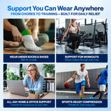 Modvel Foot & Ankle Brace Socks for Sprained Ankle Compression Sleeve - Plantar Fasciitis Relief Brace, Foot Support for pain Women & Men - Tendonitis & Arthritis Feet Sleeve, Stabilizing Ankles Wrap