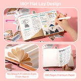 CAGIE Diary with Lock for Girls with Pen Heart Shaped Lock Diary with 2 Keys Golden Edge Lock Journal for Girls Women 290 Pages Journal with Lock for Writing, Travel, 5.3 x 7.1 inches, Pure Pink