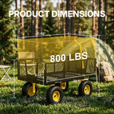 NorthSky Heavy Duty Garden Cart - 800lbs Load Capacity with 180° Rotating Handle, 10" All-Terrain Tires, Removable Sides for Easy Hauling, Garden Wagon for Yard Work, Outdoor Utility Cart