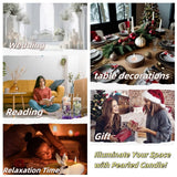 Aufien Candle Sand with Wicks, 21.4 Oz Pearled Candle, DIY Bead Powder Sand Wax Making kit Refillable Non Toxic for Handmade, Wedding and Halloween Christmas Decorations White Unscented