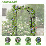 Trellume Thickened Metal Garden Arch-59(L)*94.5"(H),Garden Trellis for Climbing Plants Outdoor, Heavy Duty Rust-Proof Iron Arbor Archway for Backyard, Patio, Lawn and Wedding Decorations(20MM Pipe)