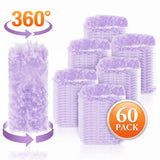 Dusters Refills 60 Count 360°Double-Sided 4X Microfibers Disposable Dusting Pads Compatible with Swiffer Duster Refill for Blinds Ceiling Fans Furniture Multi-Surface Dusting(Purple)