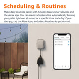 Amazon Basics Outdoor Smart Plug with 2 Individually Controlled Outlets, Works with Alexa Only, Voice Control, Weather Resistant, 2.4 GHz Wi-Fi, No Hub Required, Black