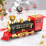 Hot Bee Train Set - Train Toys for Boys with Smokes, Lights and Sound, Toy Train Set for Under Christmas Tree, Toddler Model Trains for 3 4 5 6 7 8+ Years Old Kids Christmas Toys Gifts