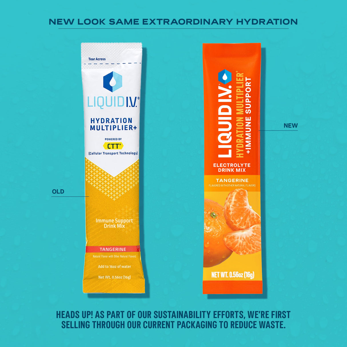 Liquid I.V.® Hydration Multiplier +Immune Support - Tangerine | Electrolyte Powder Drink Mix | 1 Pack (14 Servings)