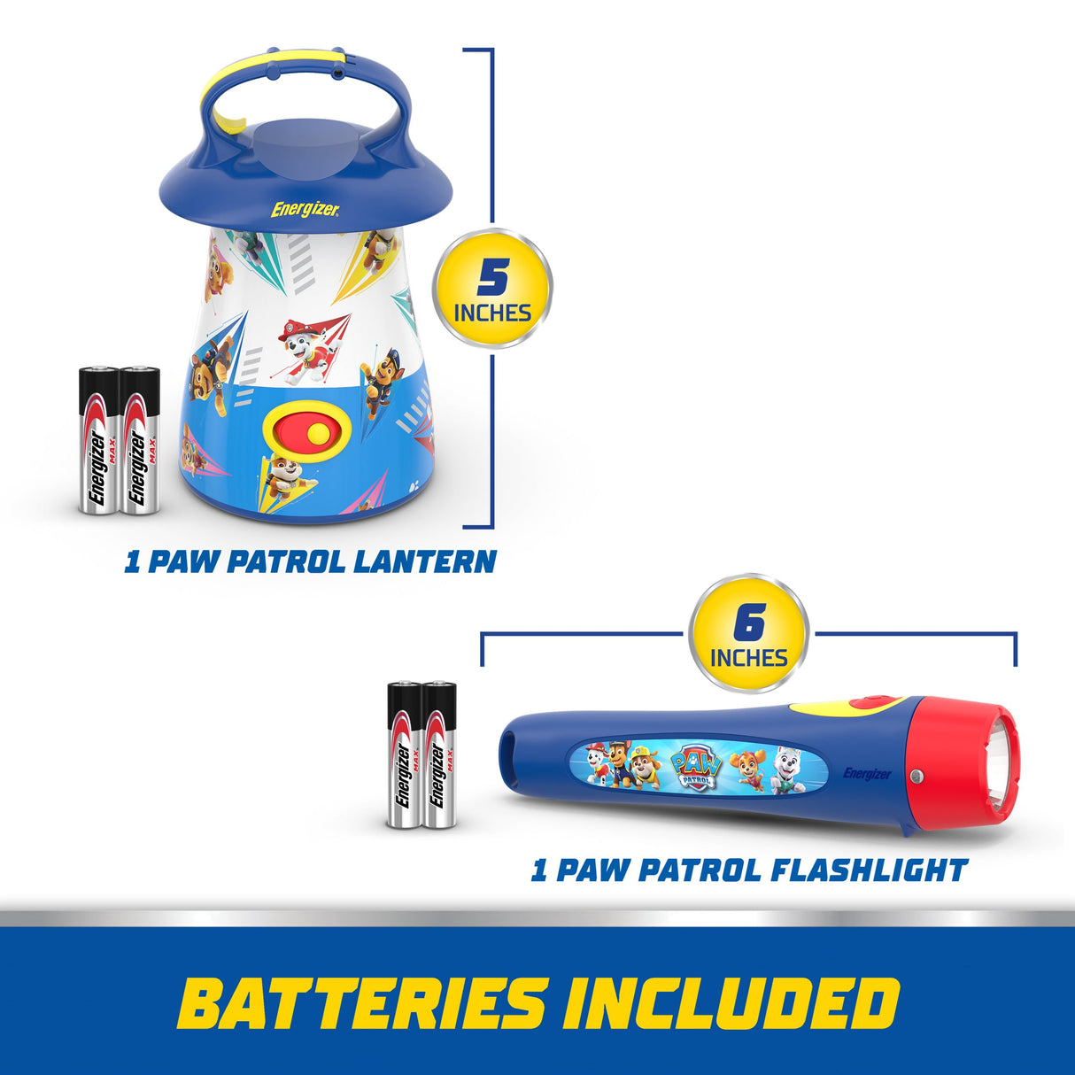 Energizer PAW Patrol Kids LED Lantern and Handheld Flashlight Combo Pack, Great Lightweight LED Flashlights for Kids, Batteries Included