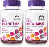 Mama Bear Organic Kids Multivitamin, 60 Gummies, 1 Month Supply (Packaging May Vary), Berry, Cherry & Orange (Pack of 2)