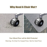 Kuyal Office Chair Mat for Carpets,Transparent Thick and Sturdy Floor Mats for Low and No Pile Carpeted Floors, with Studs (36" X 48" with Lip)