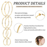 Magitaco 8 Pairs Clip On Hoop Earrings Stainless Steel Clip On Earrings for Women Fake Hoop Earring Spring Hoop Earring For Non-Pierced Ears G