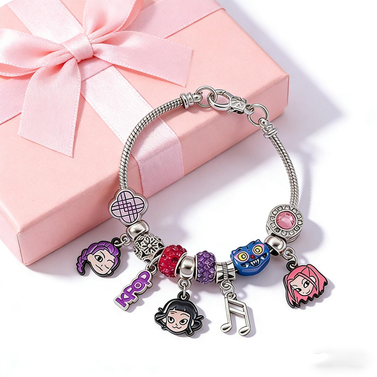 Ugecl K.Pop Demon Hunters DIY Bracelet for Women, Charms Bracelet with Customizable Order, Pop Jewelry Accessories, Birthday Gifts