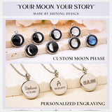Shining Design Personalized Glowing Birth Moon Phase Necklace with Gift Box