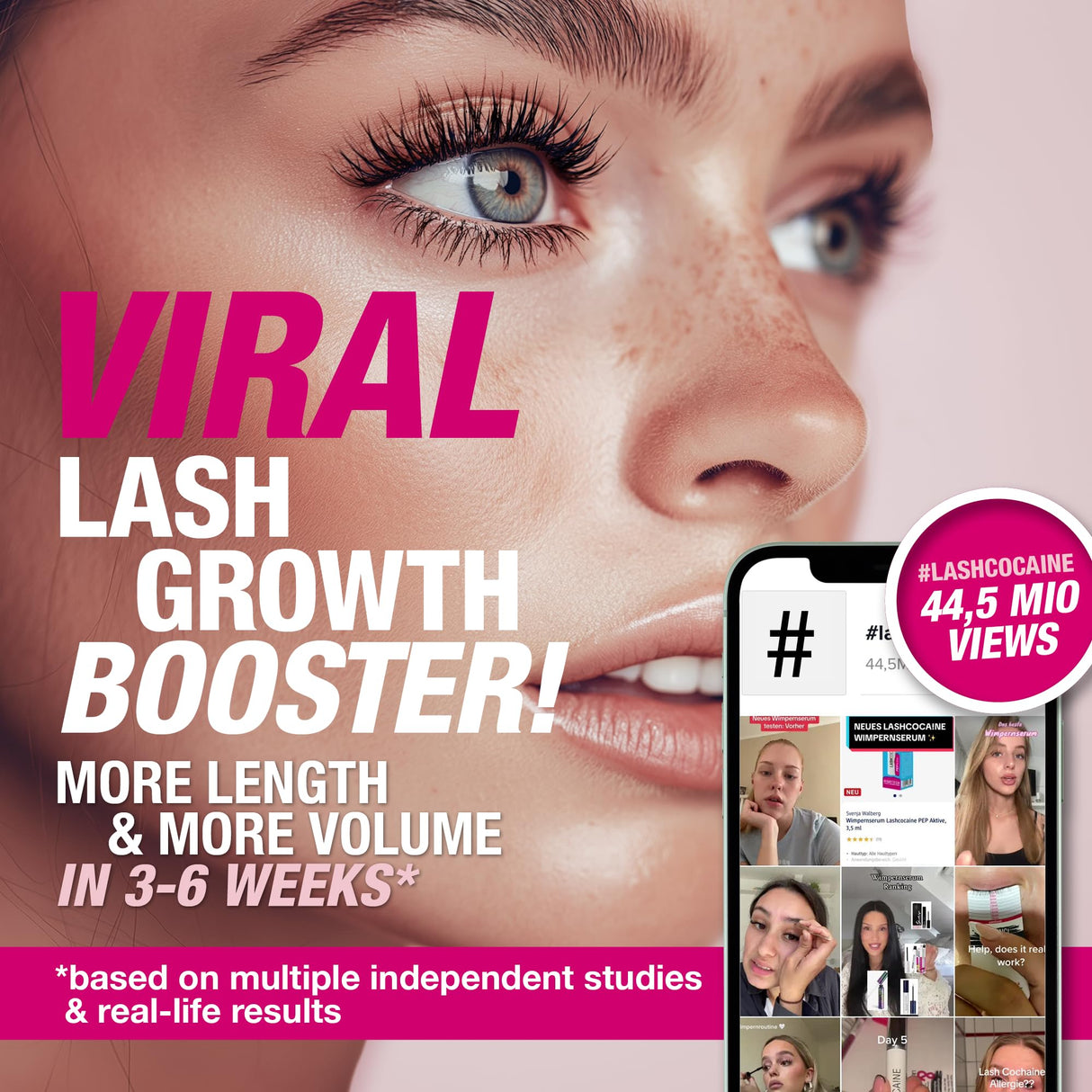 LASHCOCA!NE eyelash growth serum to grow longer & fuller eyelashes | vegan lash enhancing serum | test winner “VERY GOOD” for eyelash extensions | long eye-lashes by Svenja Walberg