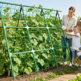 A-Frame Cucumber Trellis for Raised Bed - 47 x 47in, Heavy-Duty Detachable Garden Trellis with Netting & Clips, Support for Climbing Outdoor Cucumber, Tomatoes, Luffa, Bitter Melon, Vining Flowers