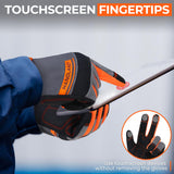 HANDLANDY Work Gloves Mens & Women, Utility Safety Mechanic Working Gloves Touch Screen, Flexible Breathable Yard Work Gloves (Small, Orange)