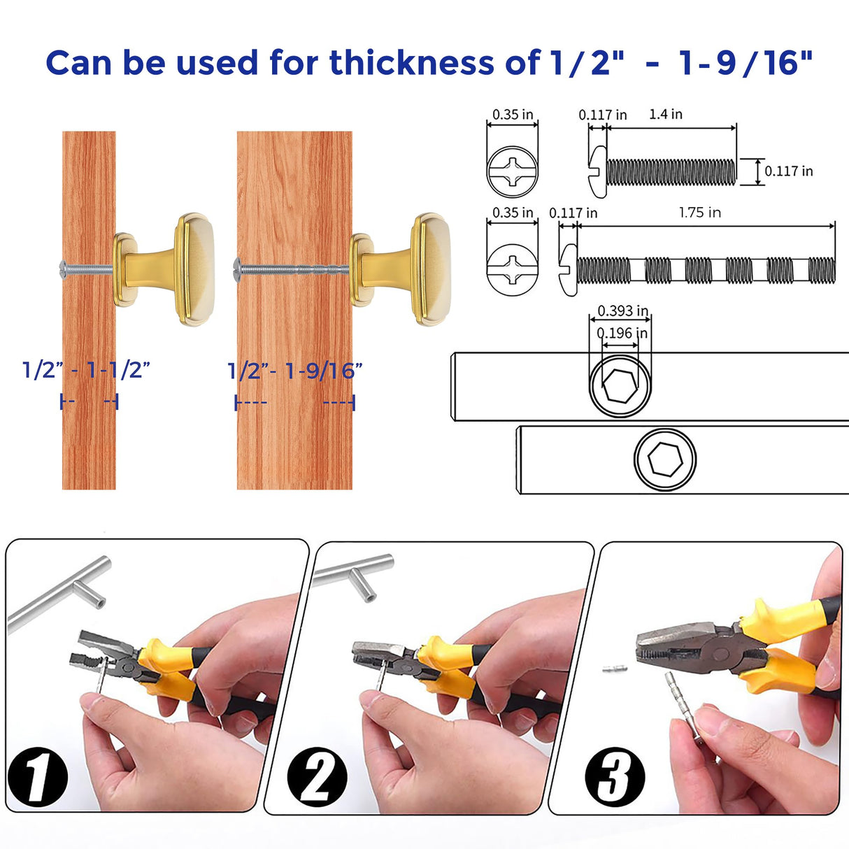 Ravinte 20 Pack Square Single Hole Gold Kitchen Cabinet Knobs Dresser Drawer Cabinet Pulls Drawer Knobs Cabinet Hardware Contemporary Antique Rustic Knobs with Screwdriver
