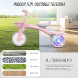 SEREED Colorful Lighting Toddler Tricycle Gift Toy for Ages 2-5 Boys Girls