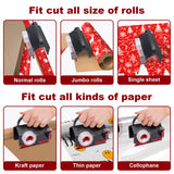2-in-1 Wrapping Paper Cutter & Tape Dispenser, with 4 Tapes & 2 Blades ﻿ ﻿