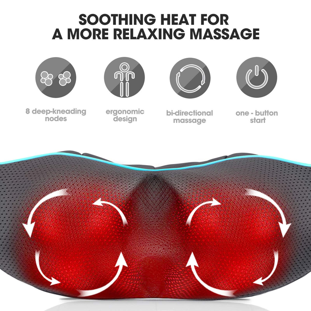 MagicMakers Electric Shiatsu Neck Massager with Heat - Pain Relief for Back, Shoulders & Feet - Gift for Men, Women, Mom & Dad - From Daughter or Son - Ideal for Christmas, Mother's Day & Father's Day
