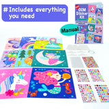 EZCRA Gem Sticker Kit for Kids - 990+ Stickers, 8 Unicorn Princess Themes