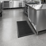GRIDMANN Rubber Floor Mat, 24" x 36" Anti-Fatigue Drainage Mat, Non-Slip and Grease Resistant for Restaurants, Commercial Kitchens, Bar Floors, Black