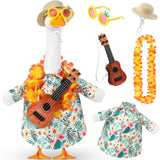 Sunnymove Bikini Porch Goose Outfits with Sunglasses and Swimming Tube for 23" Summer Goose Costume Garden Patio Statue Decor(Guitar)