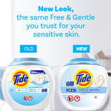 Tide PODS Free & Gentle Laundry Detergent Soap Pacs, HE Compatible, Unscented, Gentle on Skin, 76 Count, Tide PODS Laundry Detergent
