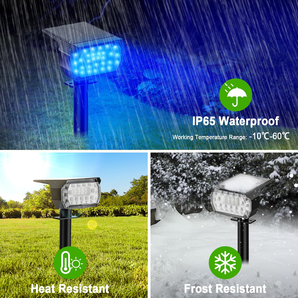 LANSOW Solar Spot Lights Outdoor Color Changing, [7 Modes/8 Pack] Christmas Landscape Spotlights, Solar Lights Outdoor Waterproof, Solar Powered Flood Lights for Outside Yard Garden Pathway