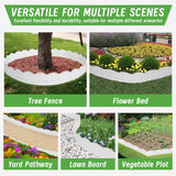 6 Inch Tall 20Ft White Landscape Edging Border with 7.8In Stakes,20Pcs