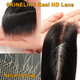 BEEOS 2x6 Skinlike Real HD Lace Closure Only, Pre-plucked Body Wave Human Hair Closure 0.10mm Ultra-thin Invisible Lace Bleached Knots 20 Inch