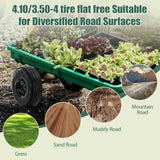 4.10/3.50-4 Tire and Wheel, 10" Solid Tires with 5/8” Bearing, Extra 3/4”&1/2” Bearings, 2.2” Offset Hub, Flat Free 4.10/3.50-4'' Wheels for Dollies, Hand Trucks, Tractors (2 Pack) (Black)