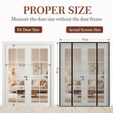 Yotache Magnetic Screen Door for Sliding Doors 72"x80", Screen Size 74"x81", Double-Sided Opening Screen Reinforced Mesh with Strong Magnets for French Front/Back Patio Doors
