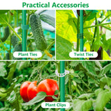 Lezmarket 80 Pack Garden Stakes(16" Each), Plant Support Stakes, DIY 4ft 5ft 6ft 7ft Sturdy Fiberglass Plant Sticks Support Garden Trellis for Growing Climbing Tomato Vegetables Flowers