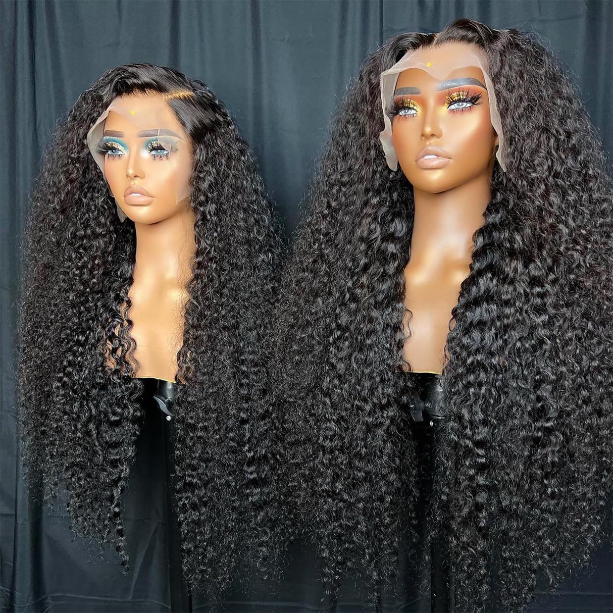 KVFCT 30 Inch Deep Wave Lace Front Wigs Human Hair 13x6 HD Transparent Deep Wave Lace Front Wigs for Women 200% Density Deep Curly Human Hair Wigs Pre Plcked Deep Wave Frontal Wigs with Baby Hair