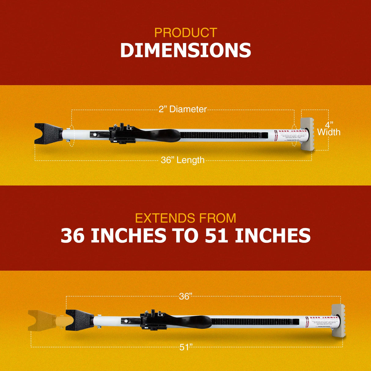 Buddybar Door Jammer Home Security Door Bar